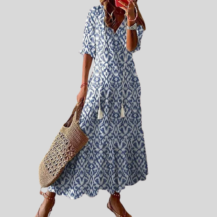 Michaela - Abito Boho con Design Coprente per la Pancia