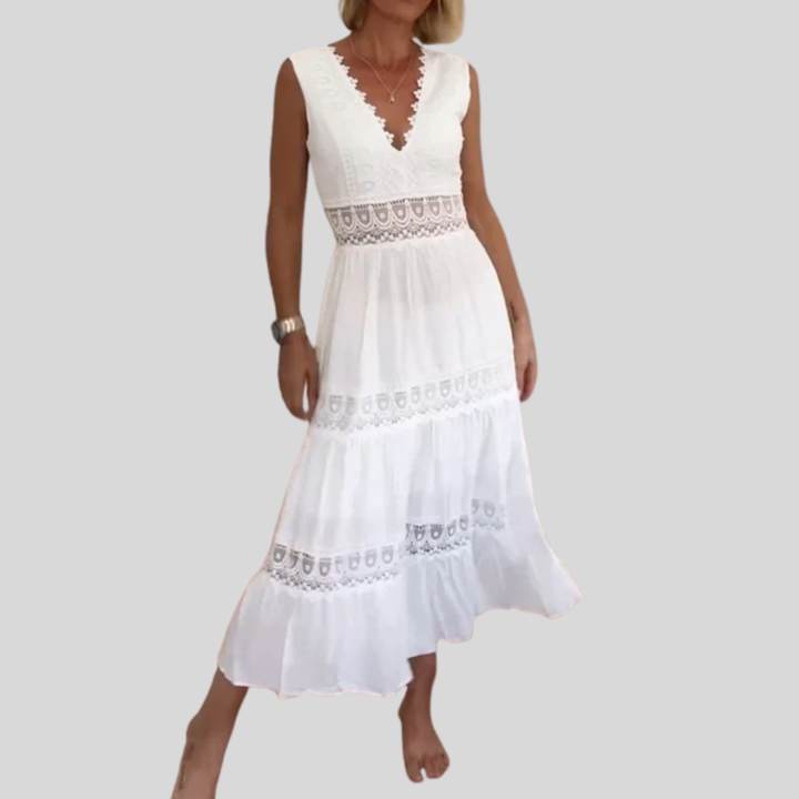 Circe - Vestito Camisole in Pizzo con Scollo a V