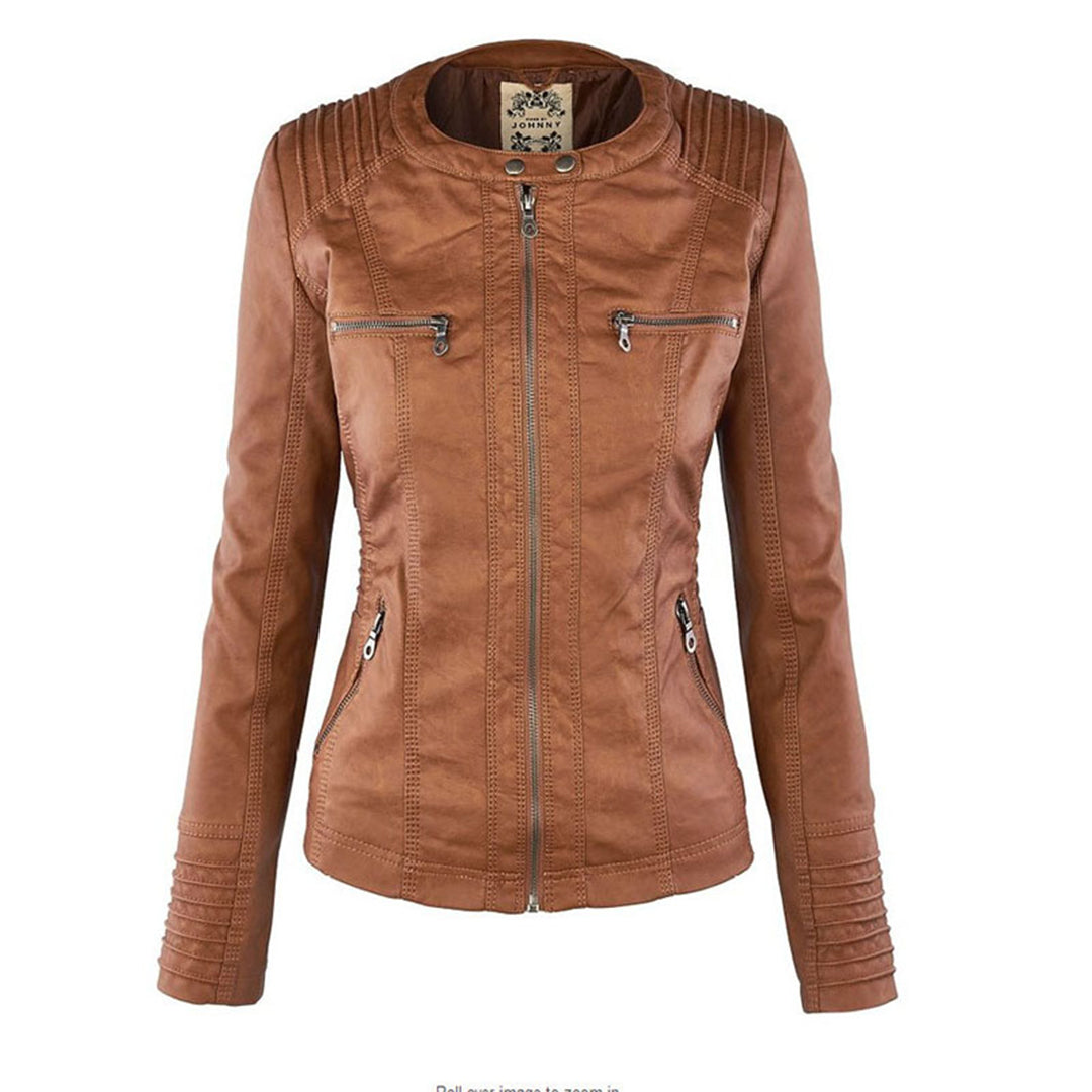 Giulia | Giacca Biker Effetto Pelle con Cappuccio