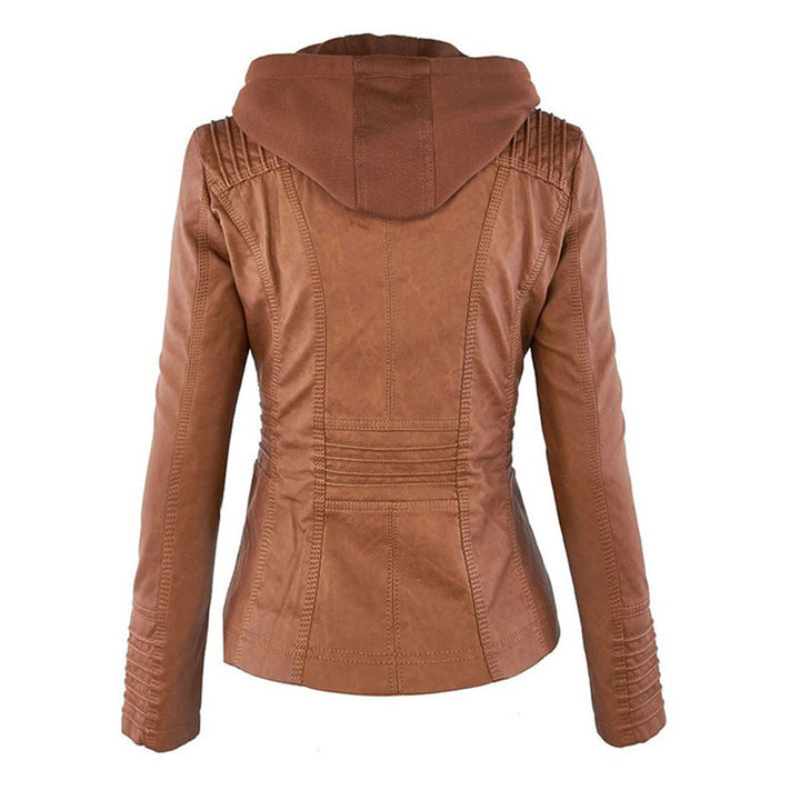 Giulia | Giacca Biker Effetto Pelle con Cappuccio