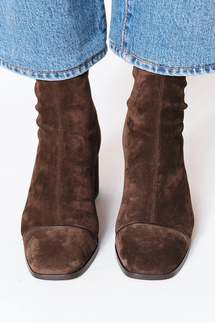 Alma – Stivaletti in suede con tacco