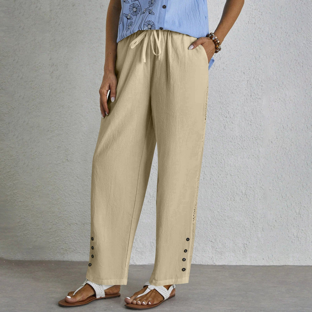 Shania - Pantaloni Relaxed con Chiusura a Bottoni