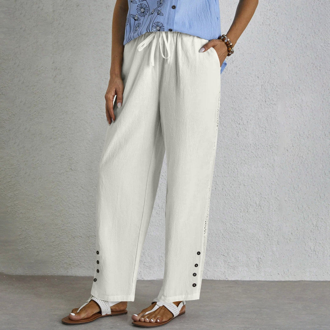 Shania - Pantaloni Relaxed con Chiusura a Bottoni