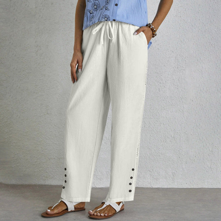 Shania - Pantaloni Relaxed con Chiusura a Bottoni