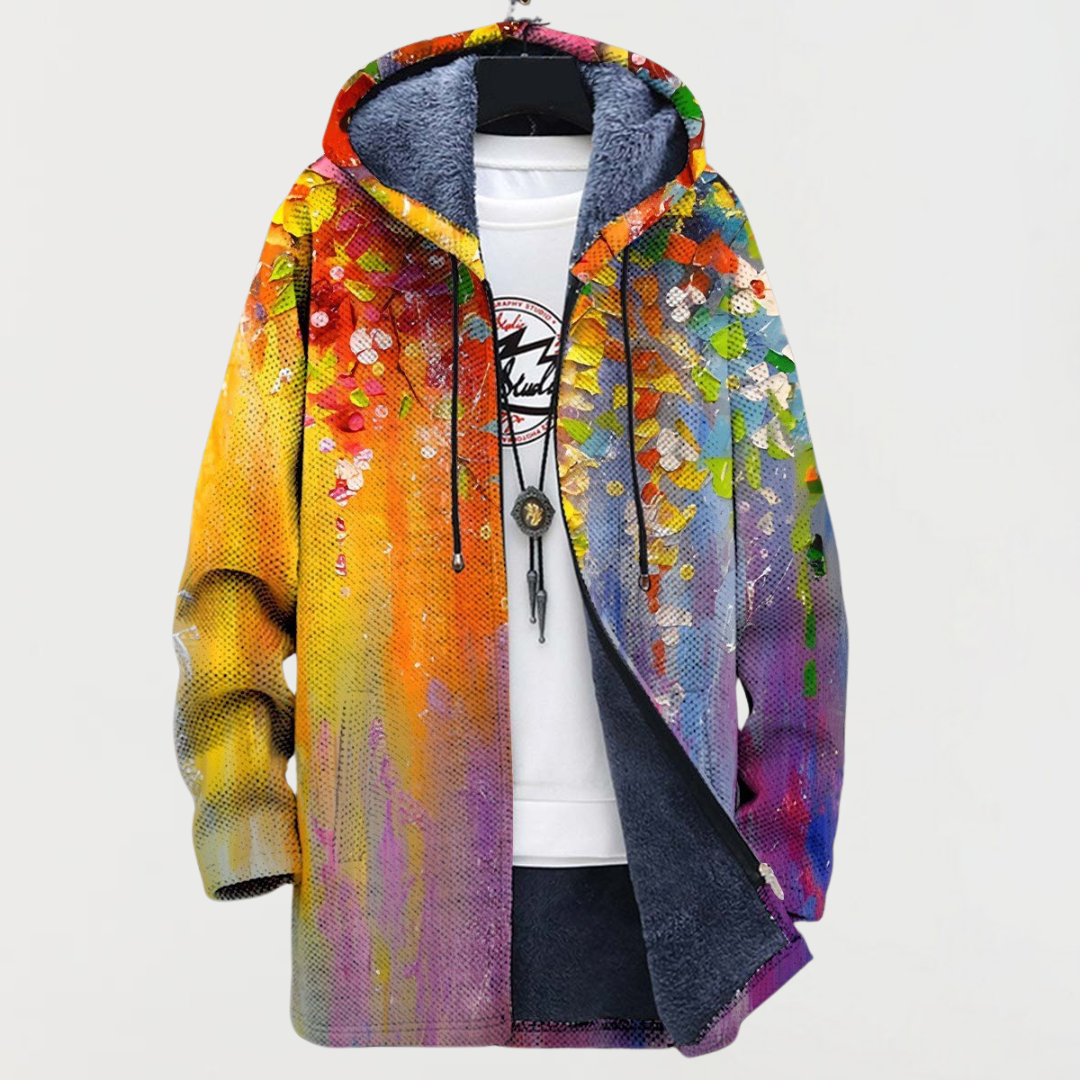 Doris | Giacca da donna con cappuccio e design artistico