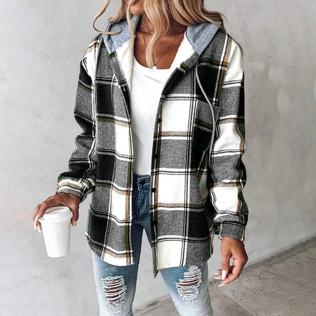Ludovica | Giacca-Camicia a Quadri con Cappuccio