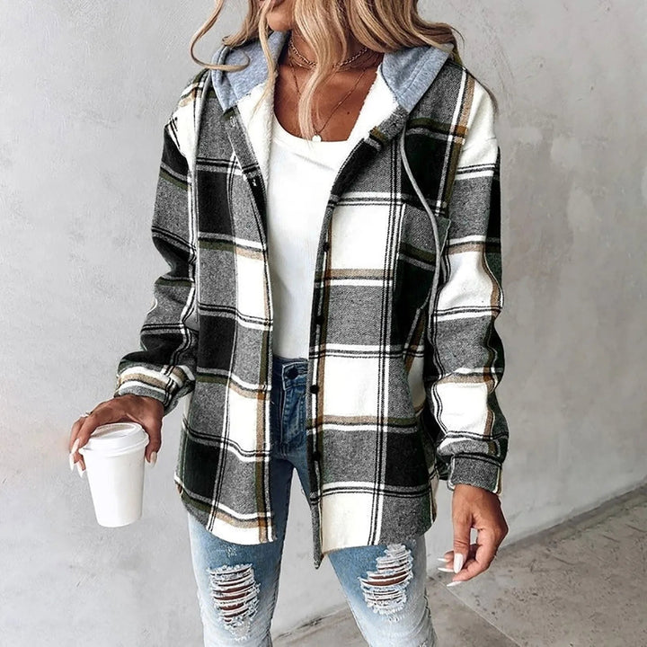 Ludovica | Giacca-Camicia a Quadri con Cappuccio