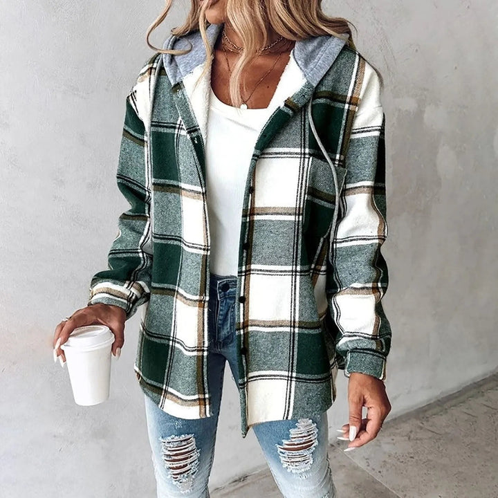 Ludovica | Giacca-Camicia a Quadri con Cappuccio