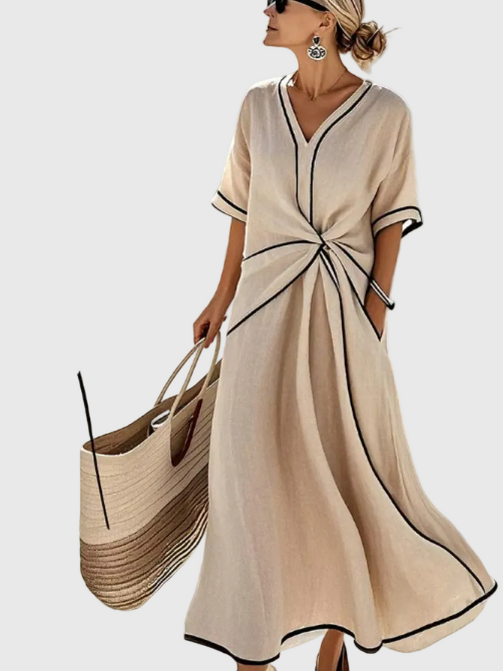 Helena | Maxi Dress with Draped Neckline
