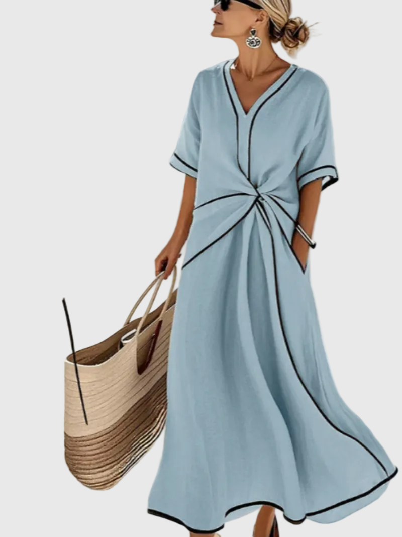 Helena | Maxi Dress with Draped Neckline