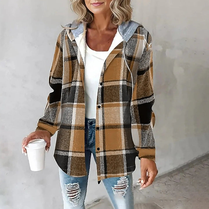 Ludovica | Giacca-Camicia a Quadri con Cappuccio