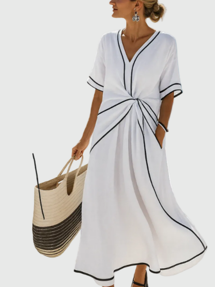 Helena | Maxi Dress with Draped Neckline