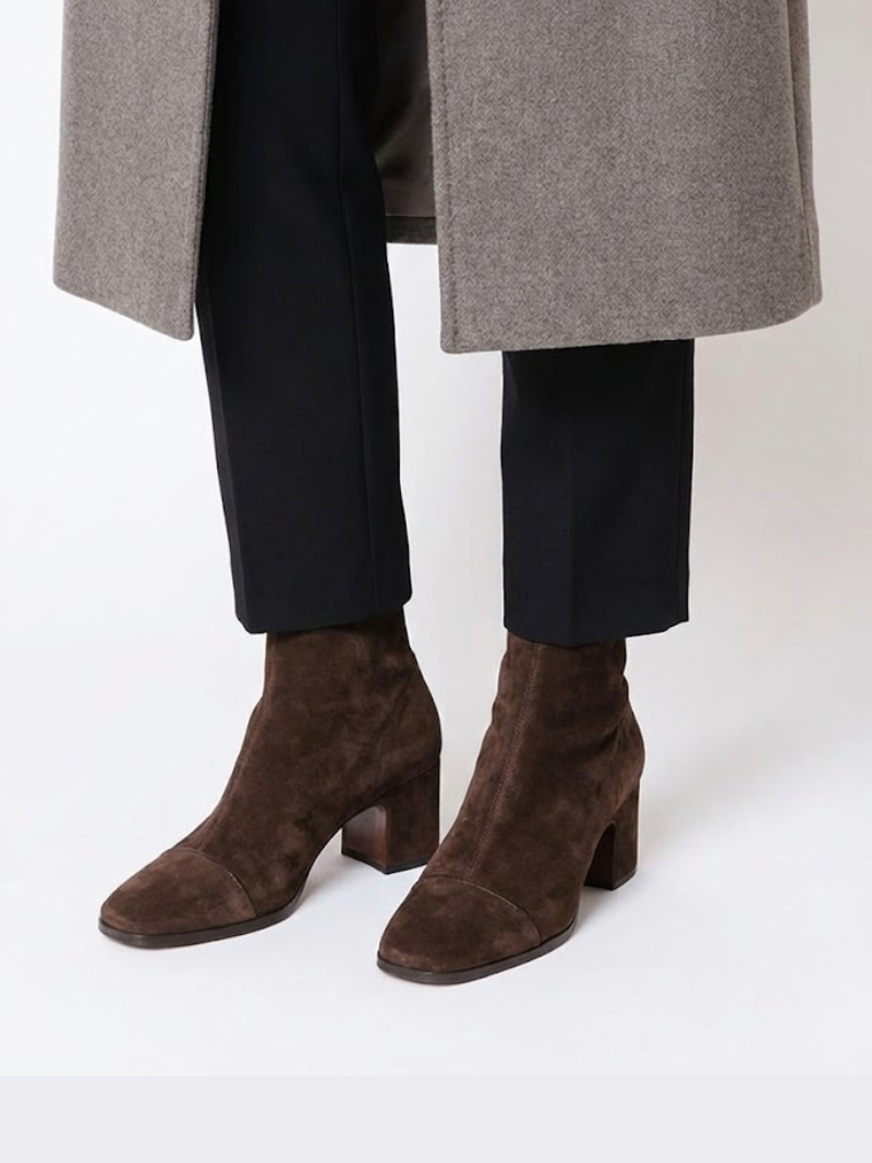 Alma – Stivaletti in suede con tacco