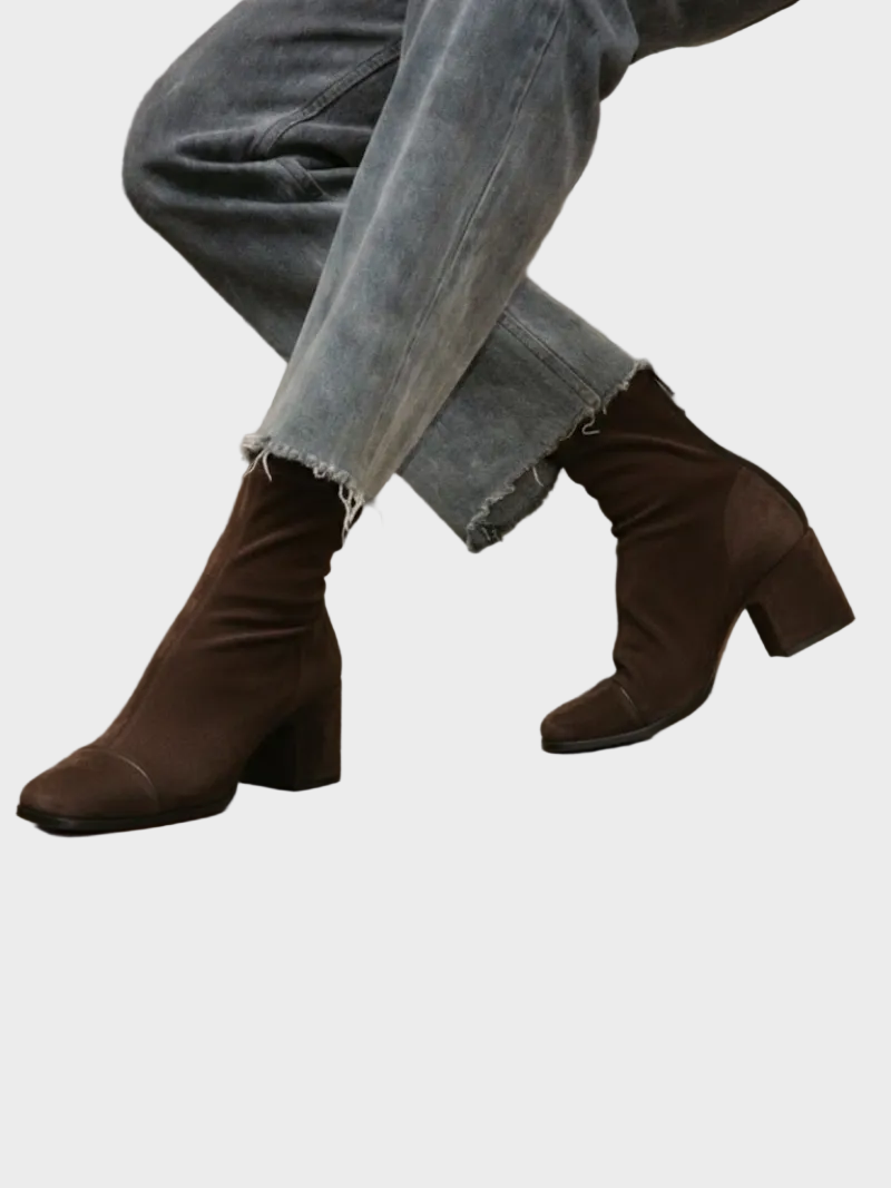 Alma – Stivaletti in suede con tacco