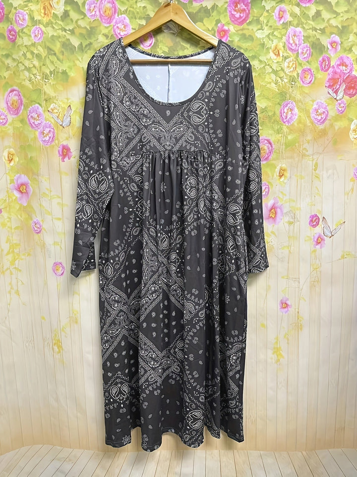ELOWEN | Abito Midi Casual con Maniche Lunghe