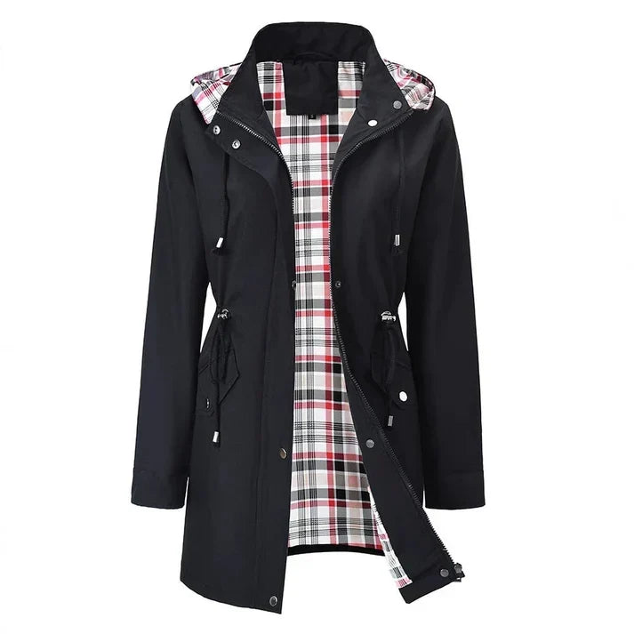 Anna | Parka Impermeabile con Cappuccio e Coulisse in Vita