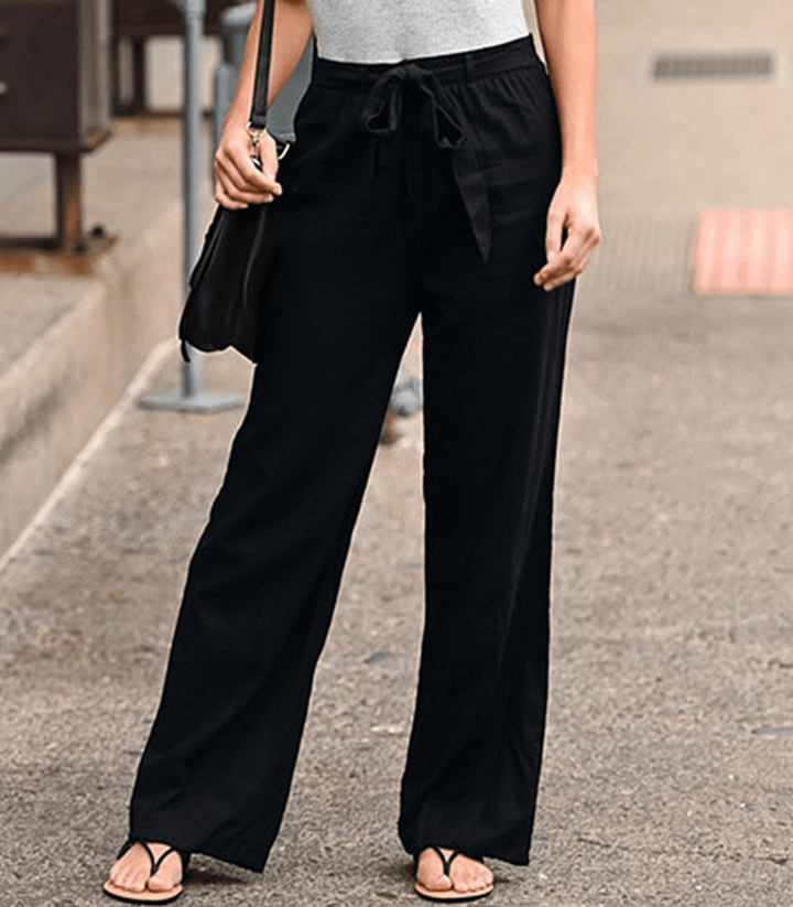 Joleen - Pantaloni Donna Relax con Corda e Vita Elasticizzata