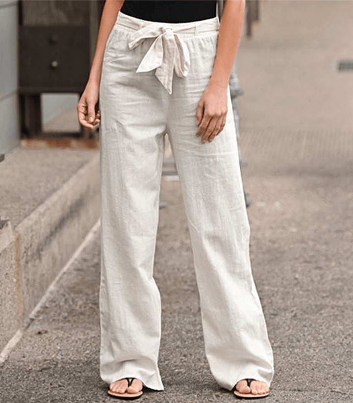 Joleen - Pantaloni Donna Relax con Corda e Vita Elasticizzata