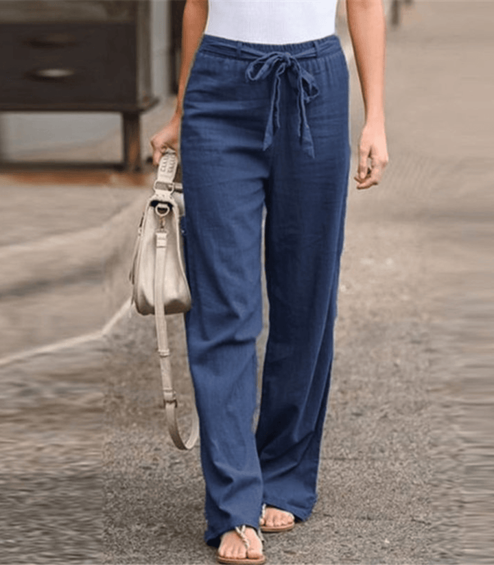 Joleen - Pantaloni Donna Relax con Cordonetto e Vita Elasticizzata