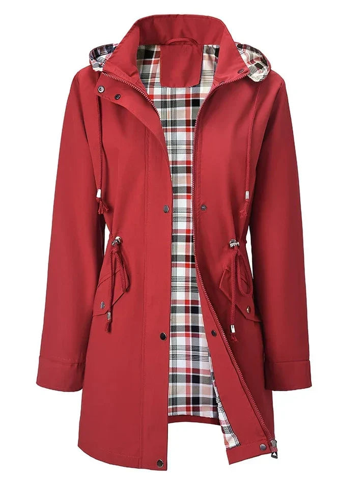 Anna | Parka Impermeabile con Cappuccio e Coulisse in Vita