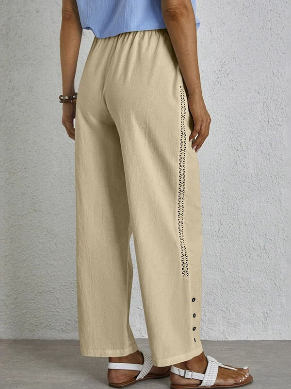 Shania - Pantaloni Relaxed con Chiusura a Bottoni