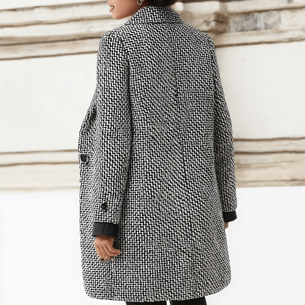 Federica | Cappotto Bouclé Monopetto con Revers