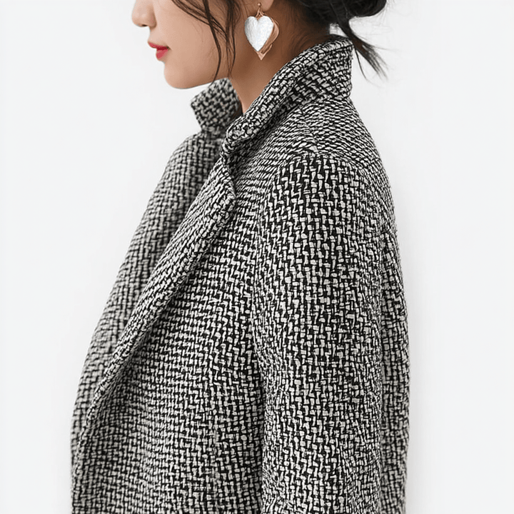 Federica | Cappotto Bouclé Monopetto con Revers