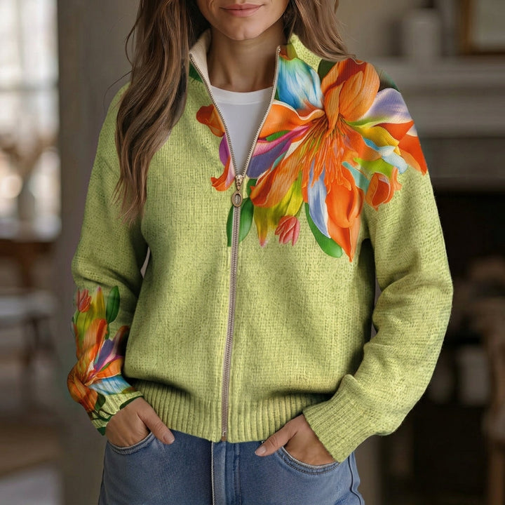 Claudia | Cardigan con Stampa Floreale Multicolore