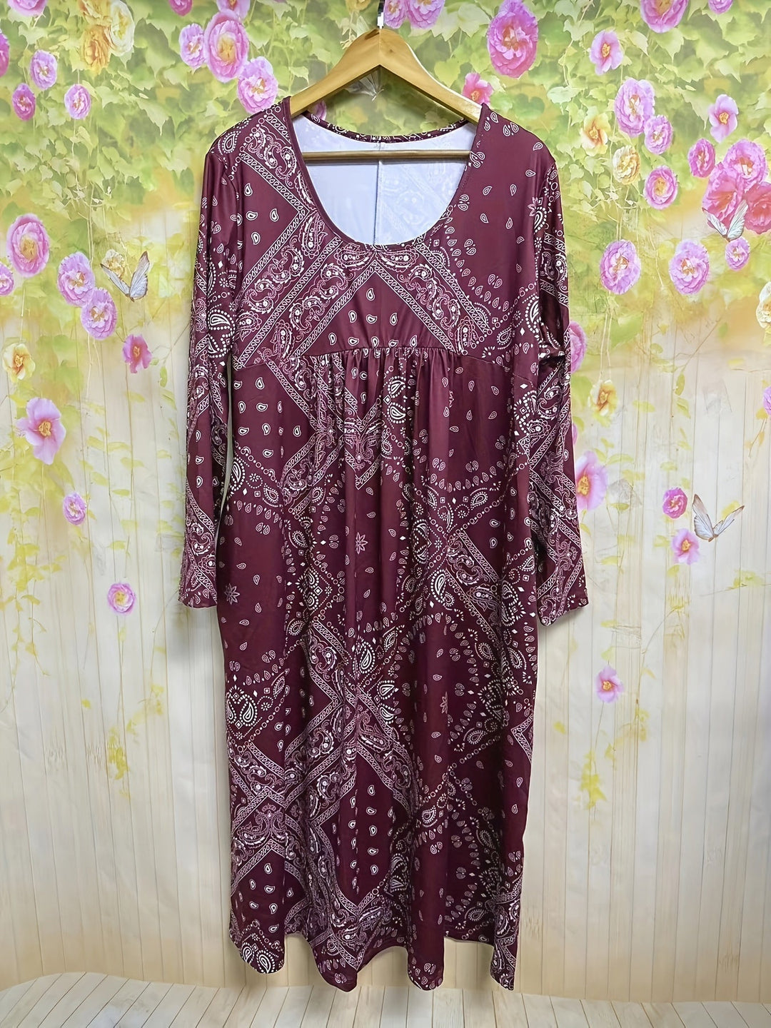ELOWEN | Abito Midi Casual con Maniche Lunghe