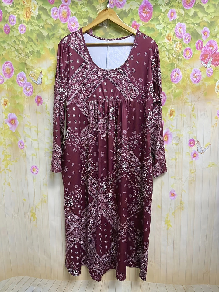 ELOWEN | Abito Midi Casual con Maniche Lunghe