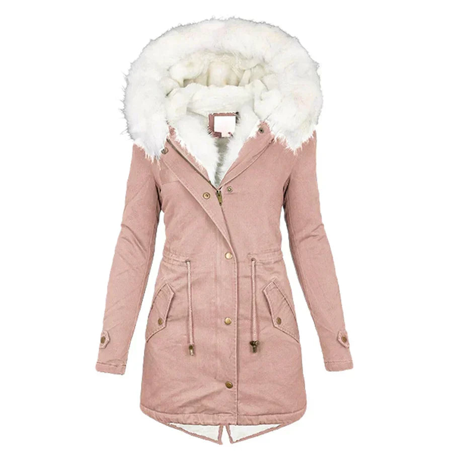 Beatrice | Parka Lungo con Cappuccio in Pelliccia Ecologica