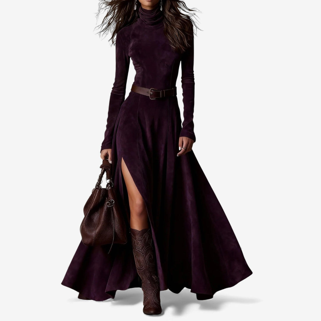 Élodie | Abito lungo elegante con cintura abbinata