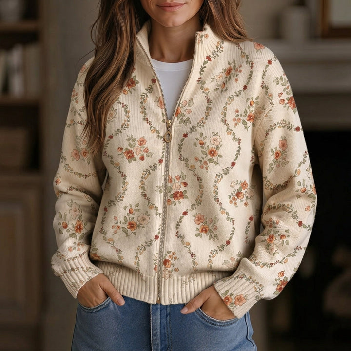 Ingrid | Cardigan con eleganti motivi floreali