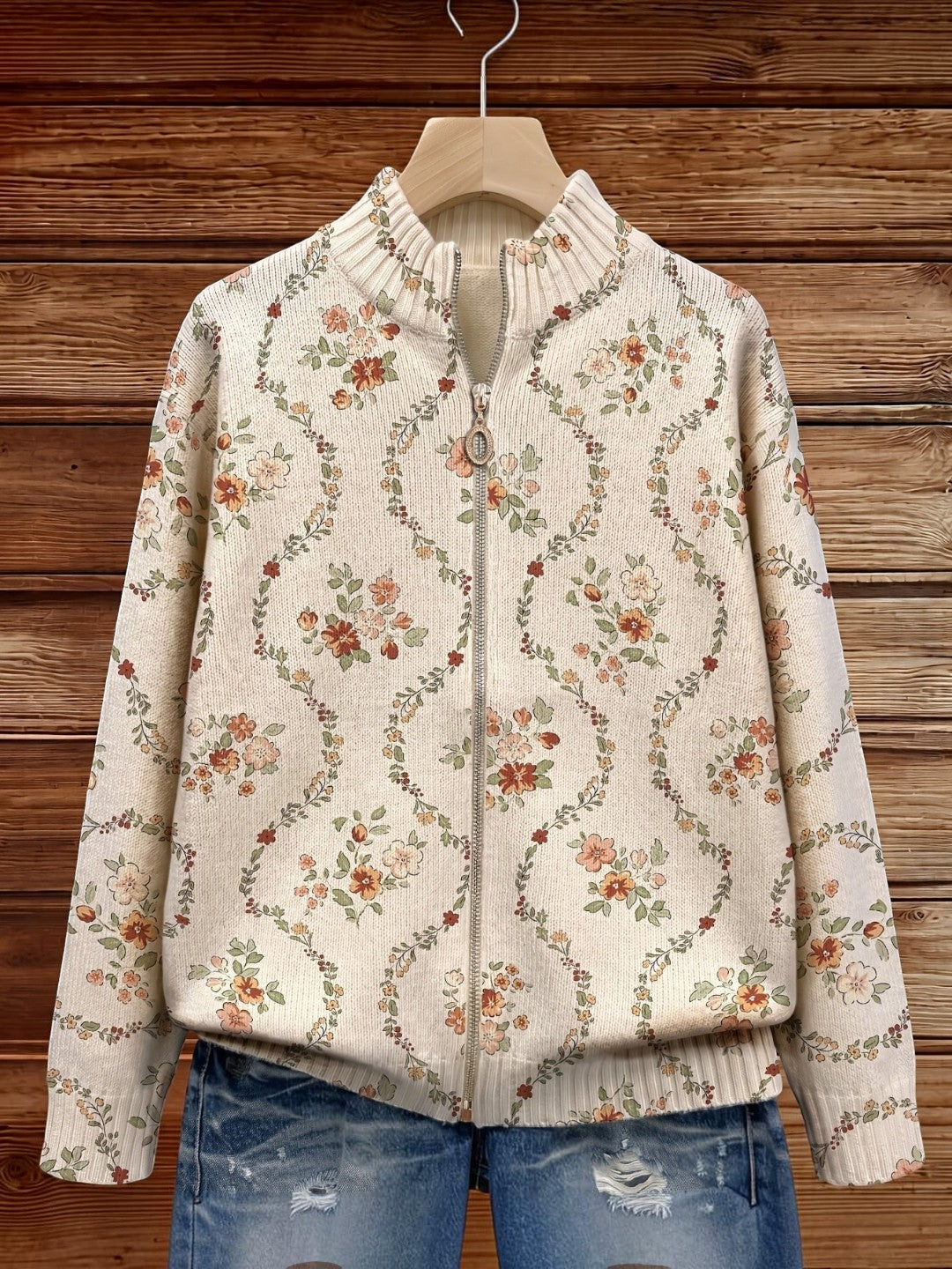 Ingrid | Cardigan con eleganti motivi floreali