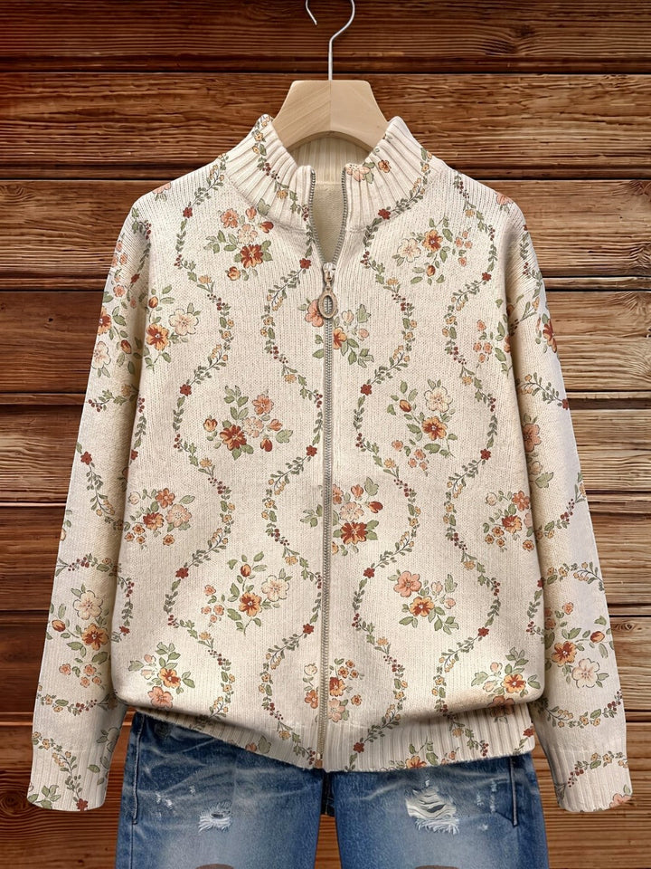 Ingrid | Cardigan con eleganti motivi floreali