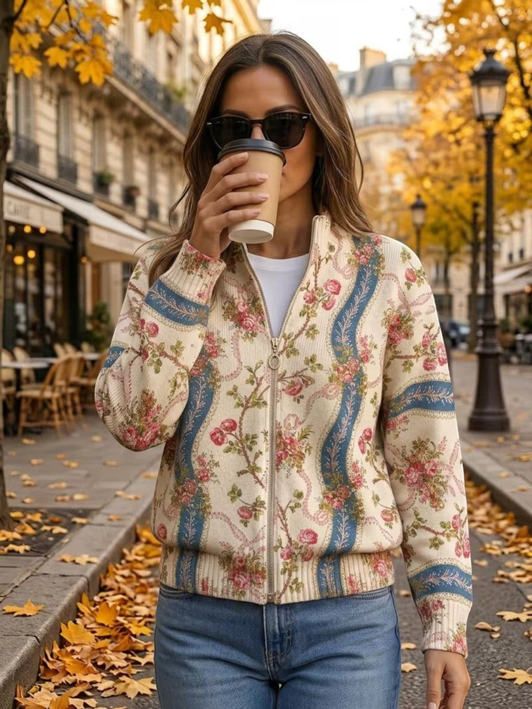 Sabine | Cardigan con Design di Rose