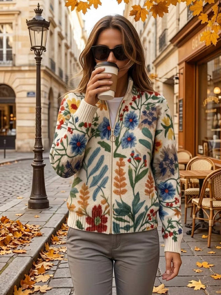Birgit | Cardigan con Stampa Floreale Botanica
