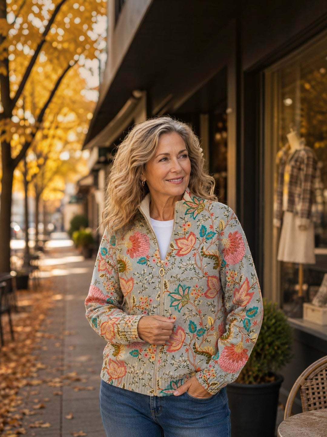 Petra | Cardigan con Stampa Floreale da Giardino