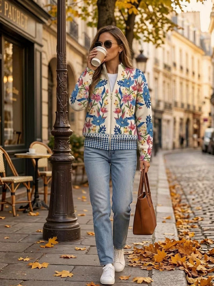 Birgit | Cardigan con Stampa Floreale Botanica