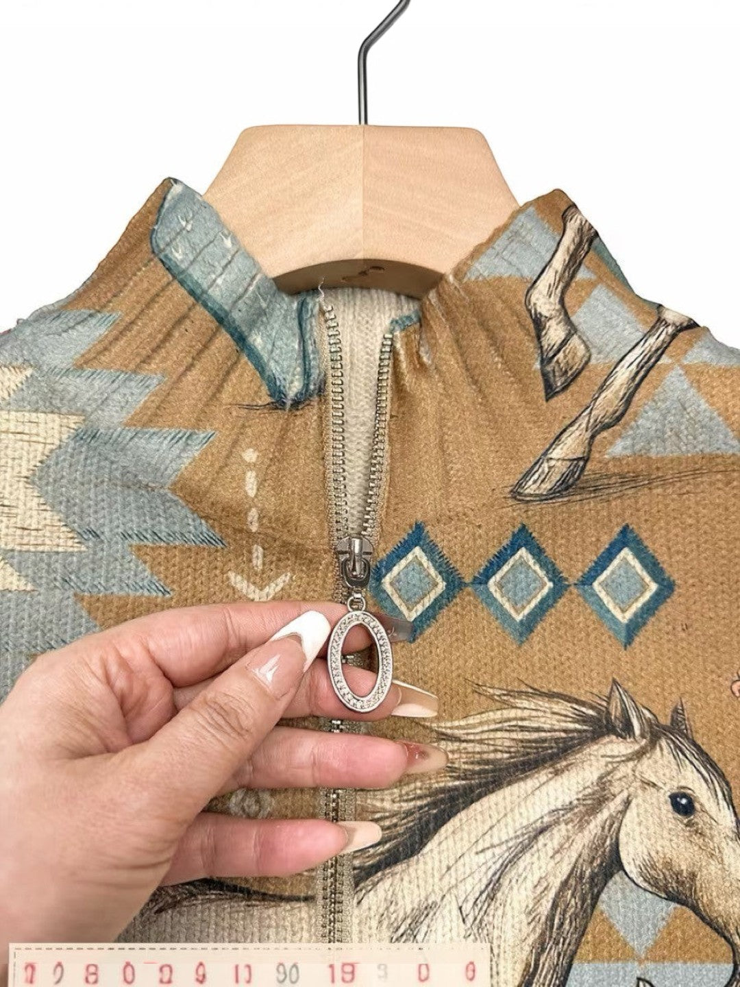 Brigitte | Cardigan con design di cavalli e cactus