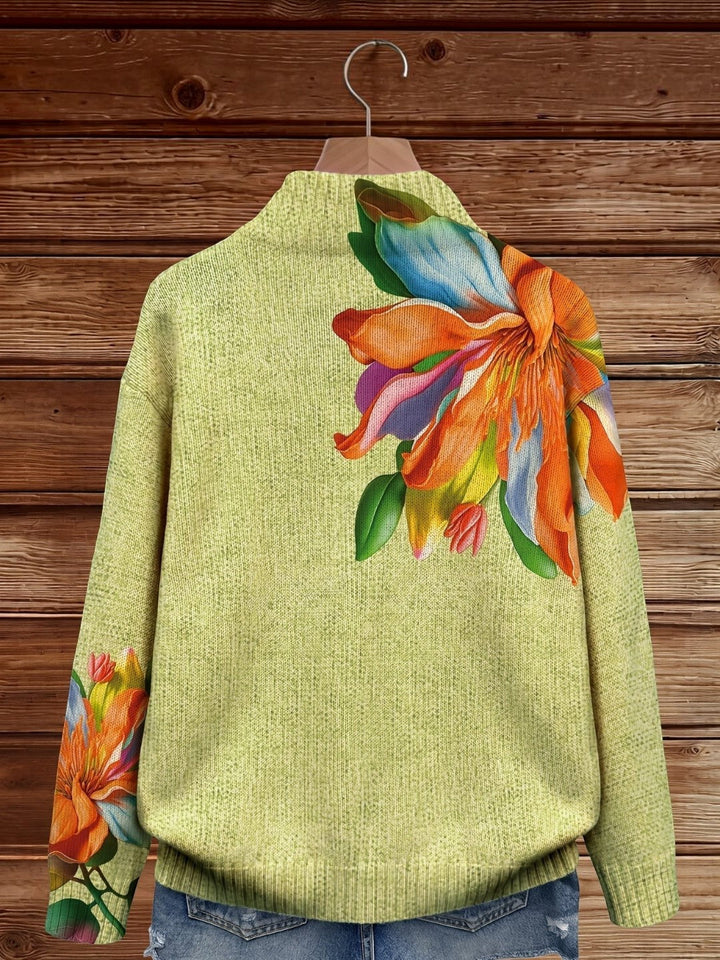 Claudia | Cardigan con Stampa Floreale Multicolore