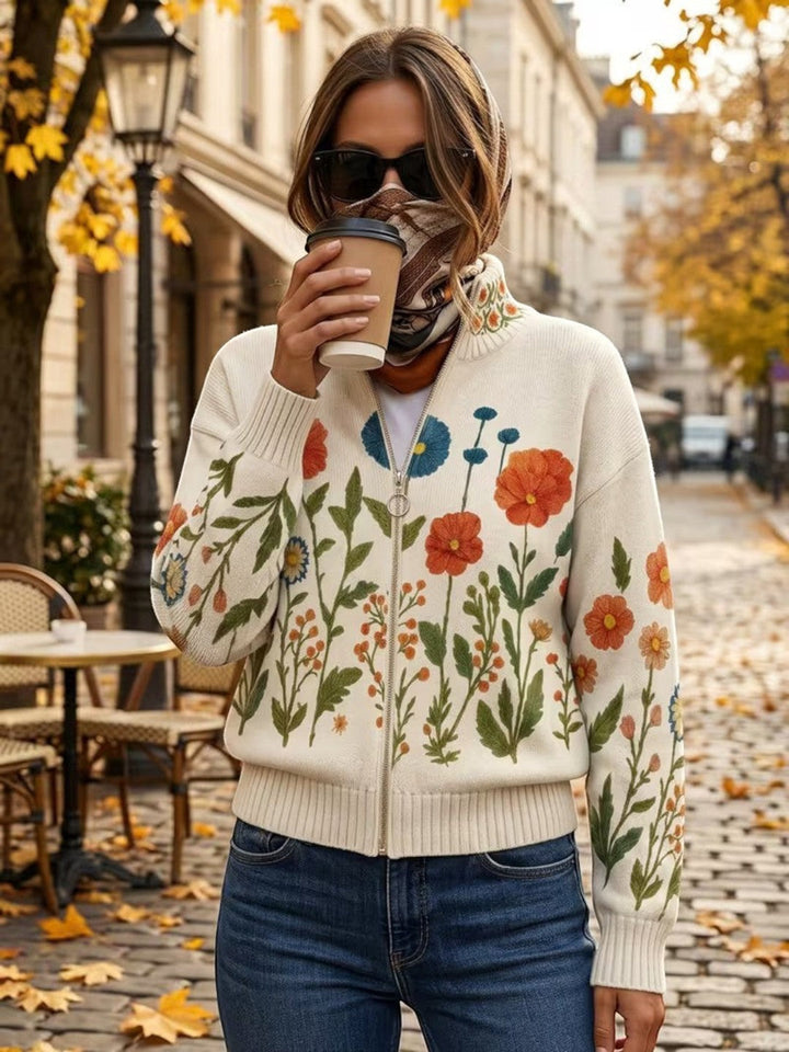 Andrea | Cardigan con Design di Fiori Selvatici