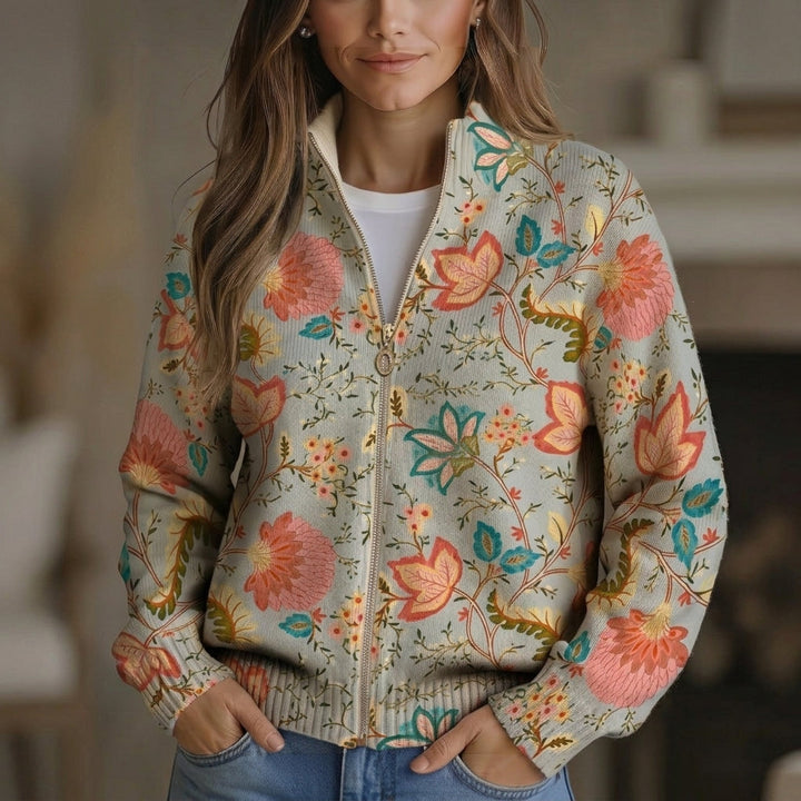 Petra | Cardigan con Stampa Floreale da Giardino