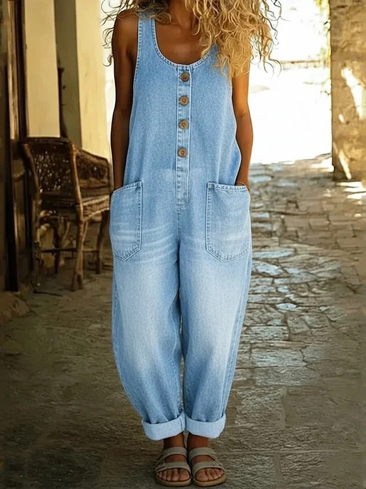 Lenna – Tuta in denim di cotone vintage