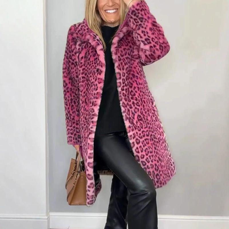 Greta | Cappotto in Pelliccia Ecologica Leopardata