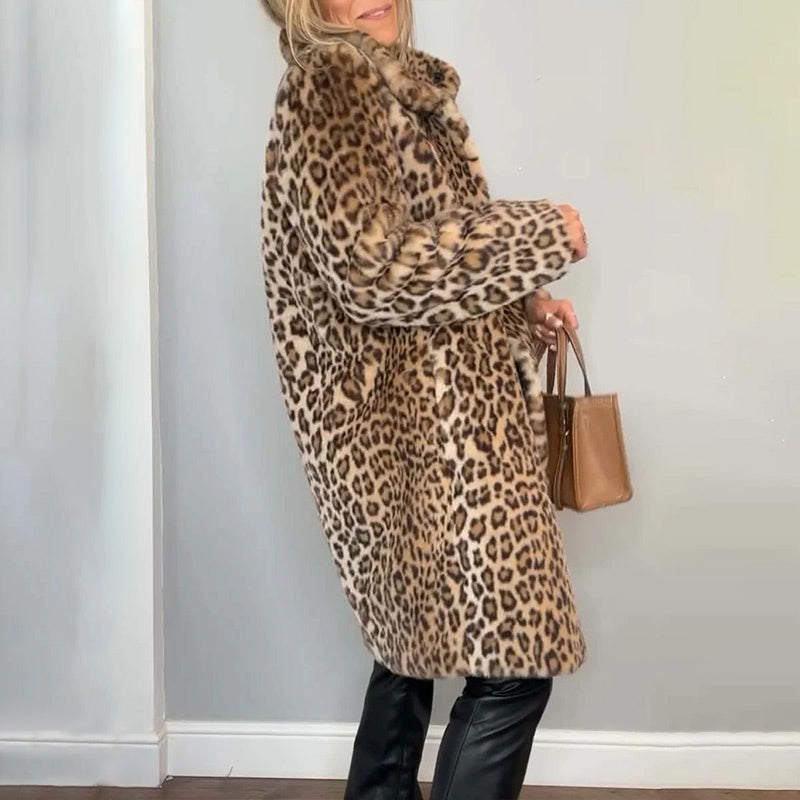 Greta | Cappotto in Pelliccia Ecologica Leopardata