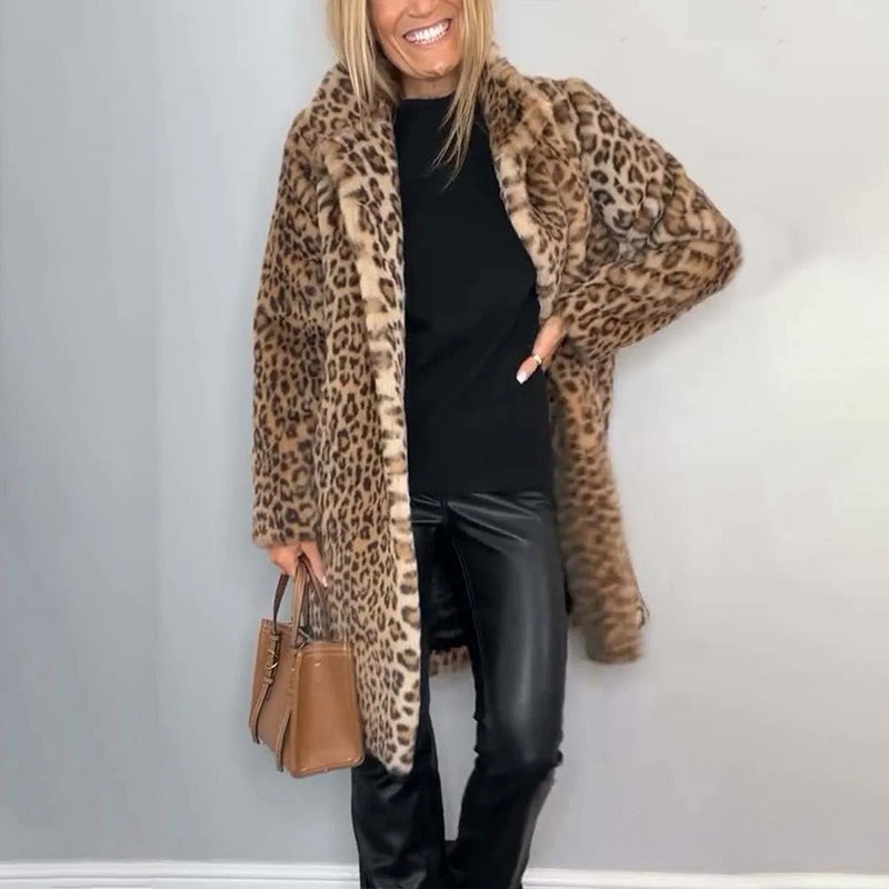 Greta | Cappotto in Pelliccia Ecologica Leopardata