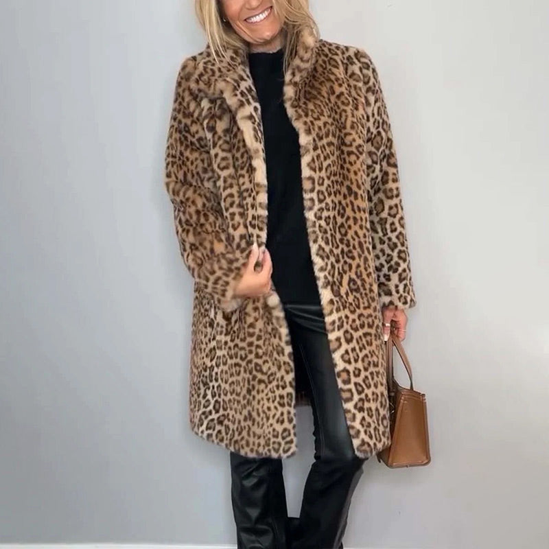 Greta | Cappotto in Pelliccia Ecologica Leopardata