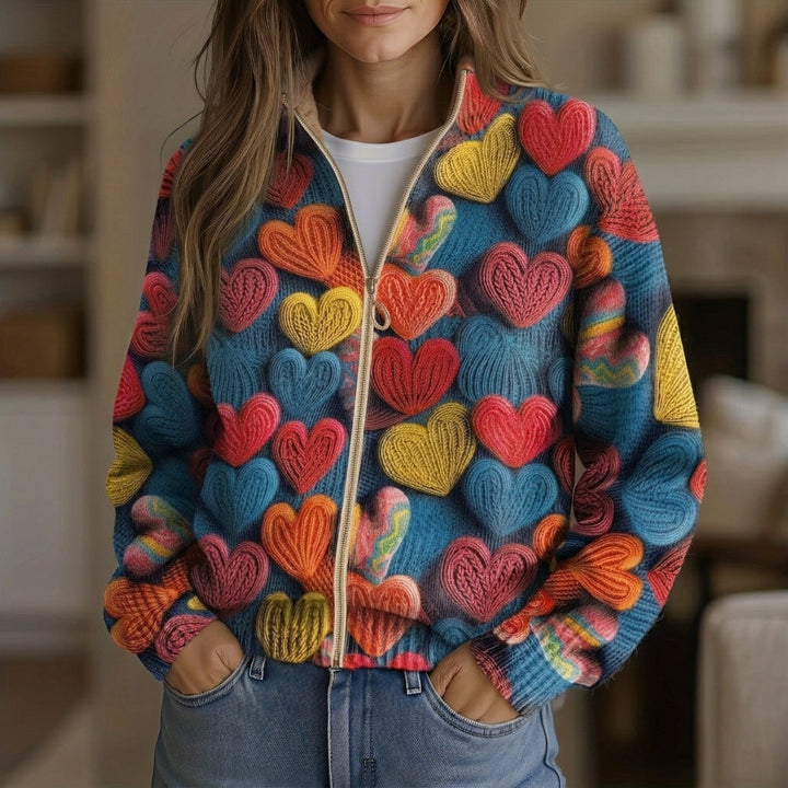 Susanne | Cardigan con design di cuori colorati