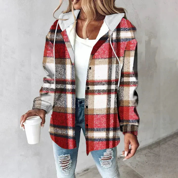 Ludovica | Giacca-Camicia a Quadri con Cappuccio